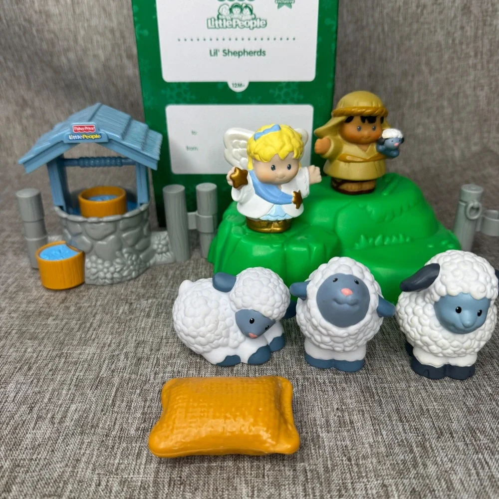 Fisher-Price Little People Lil Shepherds Nativity Set Angel Sheep Well W6146